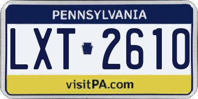 PA license plate LXT2610