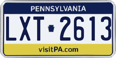 PA license plate LXT2613