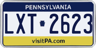 PA license plate LXT2623