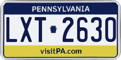 PA license plate LXT2630