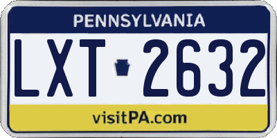 PA license plate LXT2632