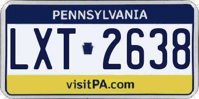 PA license plate LXT2638