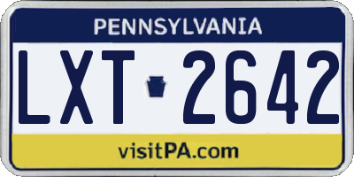 PA license plate LXT2642