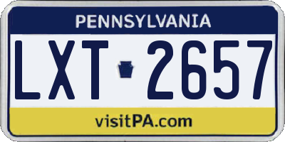 PA license plate LXT2657