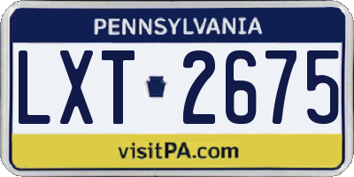 PA license plate LXT2675