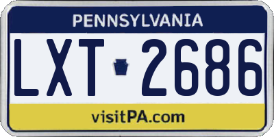 PA license plate LXT2686