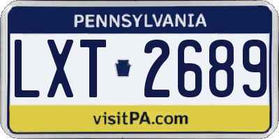 PA license plate LXT2689