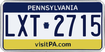 PA license plate LXT2715