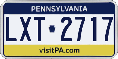 PA license plate LXT2717