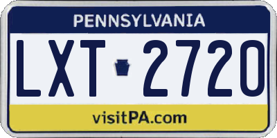 PA license plate LXT2720