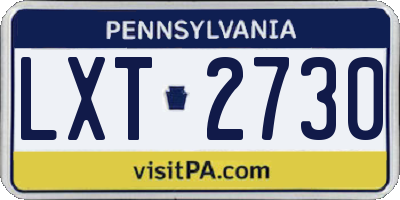 PA license plate LXT2730