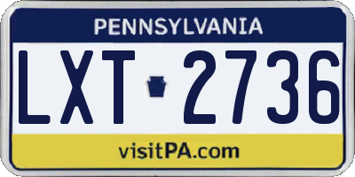 PA license plate LXT2736