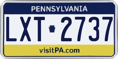 PA license plate LXT2737