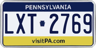 PA license plate LXT2769