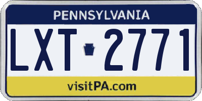 PA license plate LXT2771