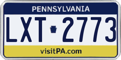 PA license plate LXT2773