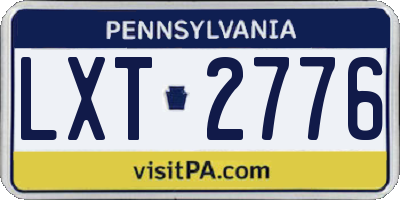 PA license plate LXT2776