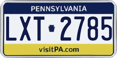 PA license plate LXT2785