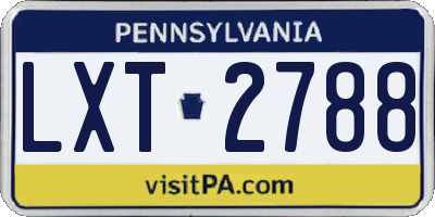 PA license plate LXT2788