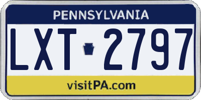 PA license plate LXT2797