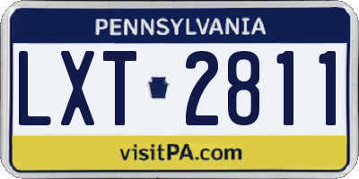 PA license plate LXT2811