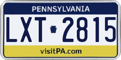 PA license plate LXT2815