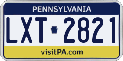 PA license plate LXT2821
