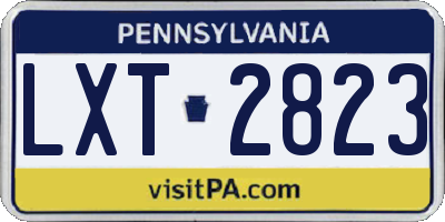 PA license plate LXT2823