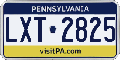 PA license plate LXT2825