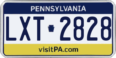 PA license plate LXT2828
