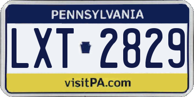 PA license plate LXT2829