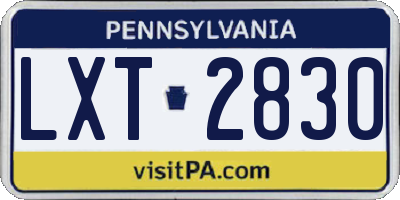 PA license plate LXT2830