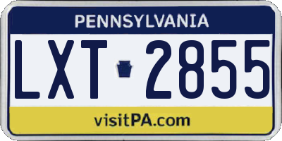 PA license plate LXT2855