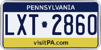 PA license plate LXT2860