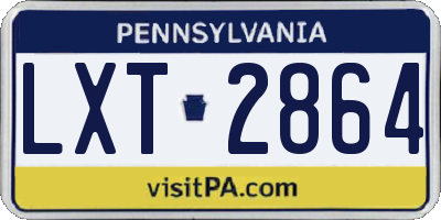 PA license plate LXT2864