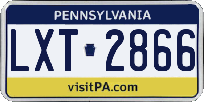 PA license plate LXT2866