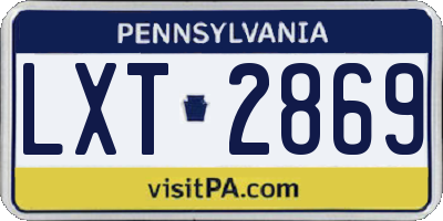 PA license plate LXT2869