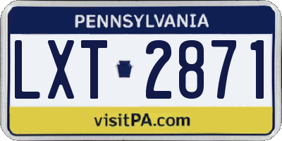 PA license plate LXT2871