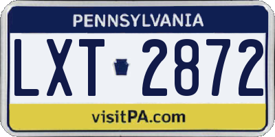 PA license plate LXT2872