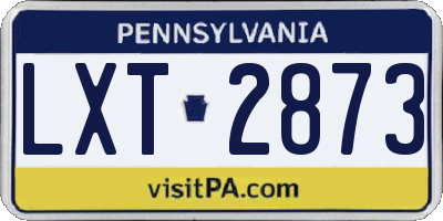 PA license plate LXT2873