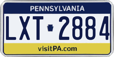 PA license plate LXT2884