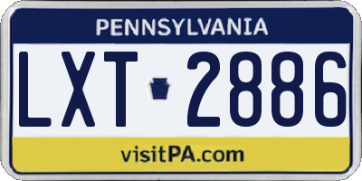 PA license plate LXT2886