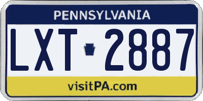 PA license plate LXT2887