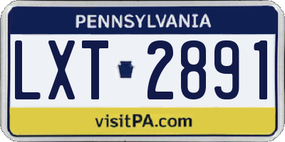 PA license plate LXT2891