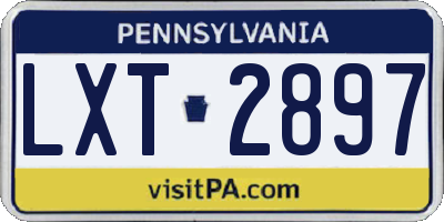 PA license plate LXT2897