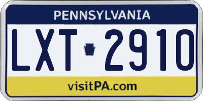 PA license plate LXT2910
