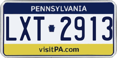 PA license plate LXT2913