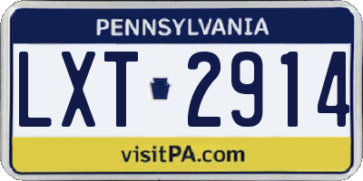 PA license plate LXT2914