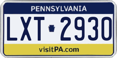 PA license plate LXT2930