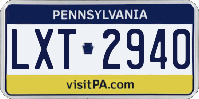 PA license plate LXT2940